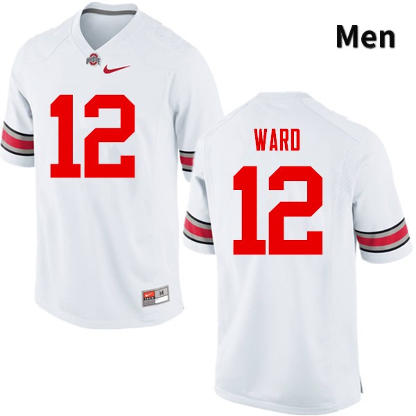 Ohio State Buckeyes Denzel Ward Men's #12 White Game Stitched College Football Jersey
